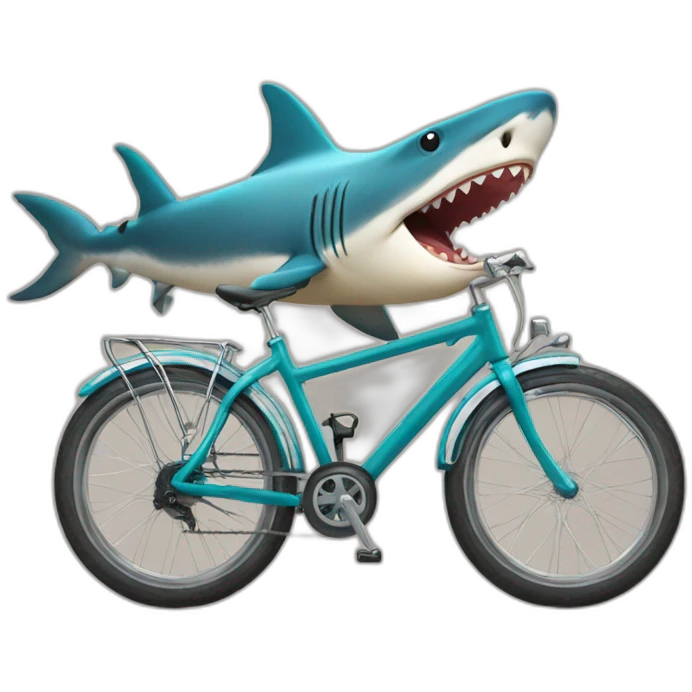 Vélo sur un requin emoji
