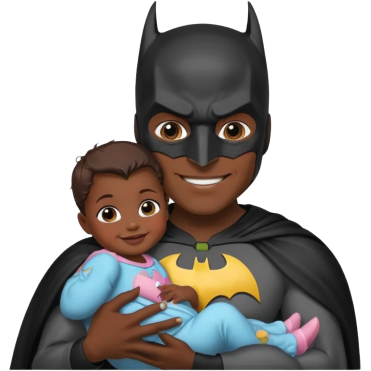 batman holding baby daughter emoji