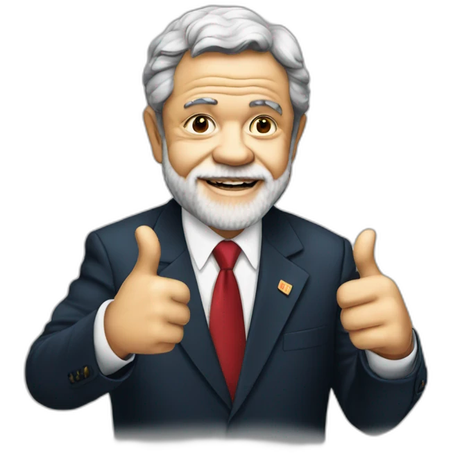 president lula da silva doing a thumbs uo emoji