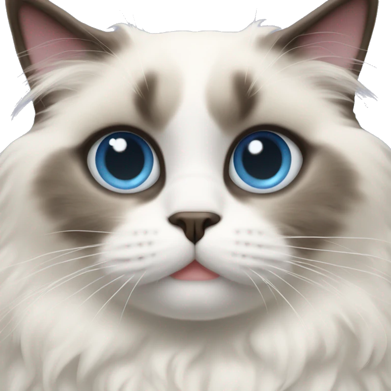 Ragdoll cat with hearts for eyes emoji