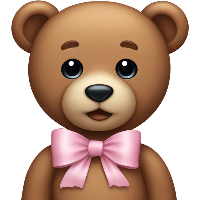 Teddy bear with light pink bow  emoji