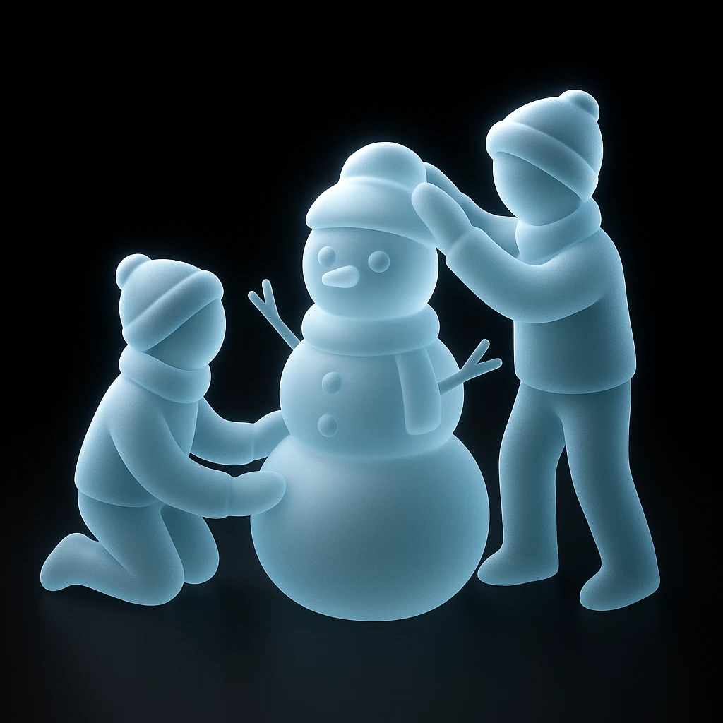 people making a snowman emoji