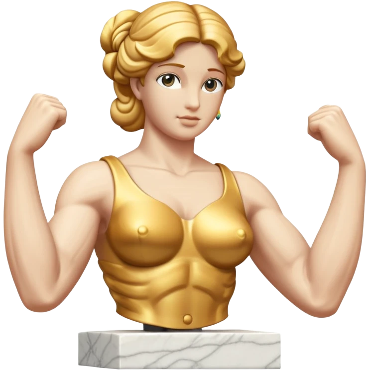 Venus de Milo statue with muscular arms and chest muscles emoji