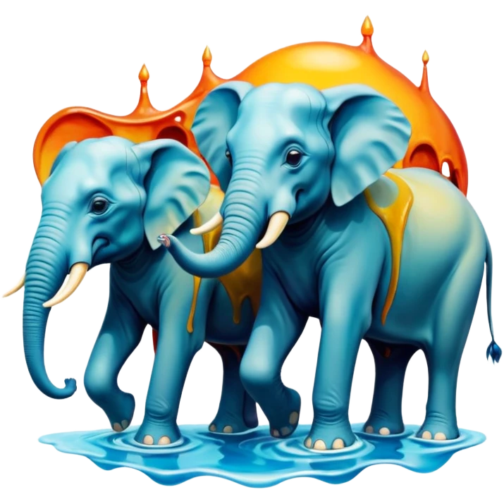 cinematic - surreal elephants from Salvador Dali's paintings in a dreamscape emoji