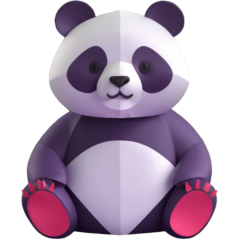 Un panda origami emoji