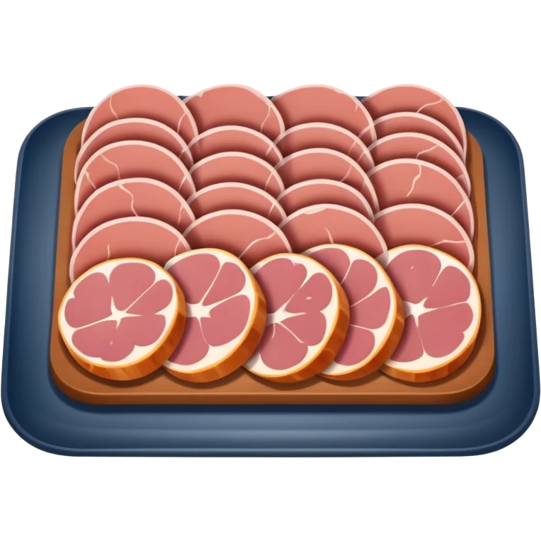 cold cuts (ham & mortadela on a rectangular pot platter) emoji