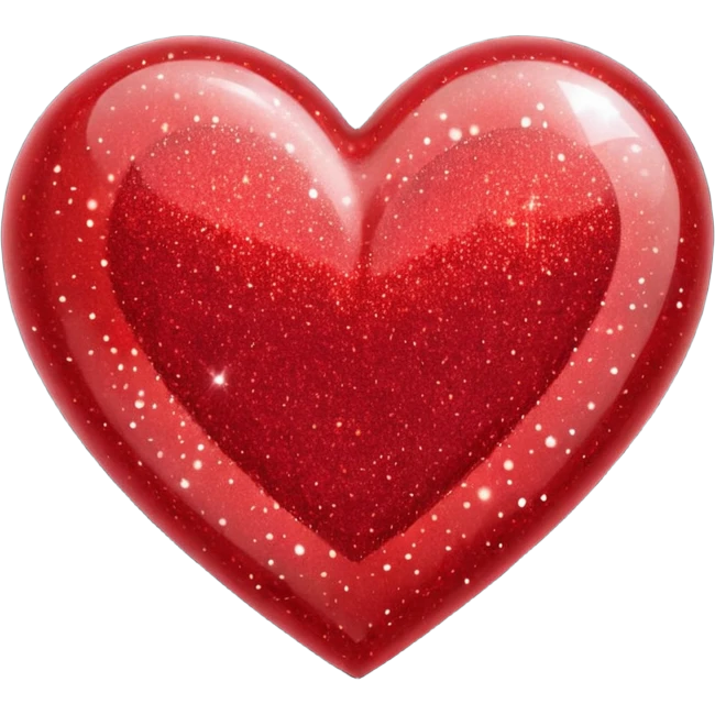 red glitter heart  emoji