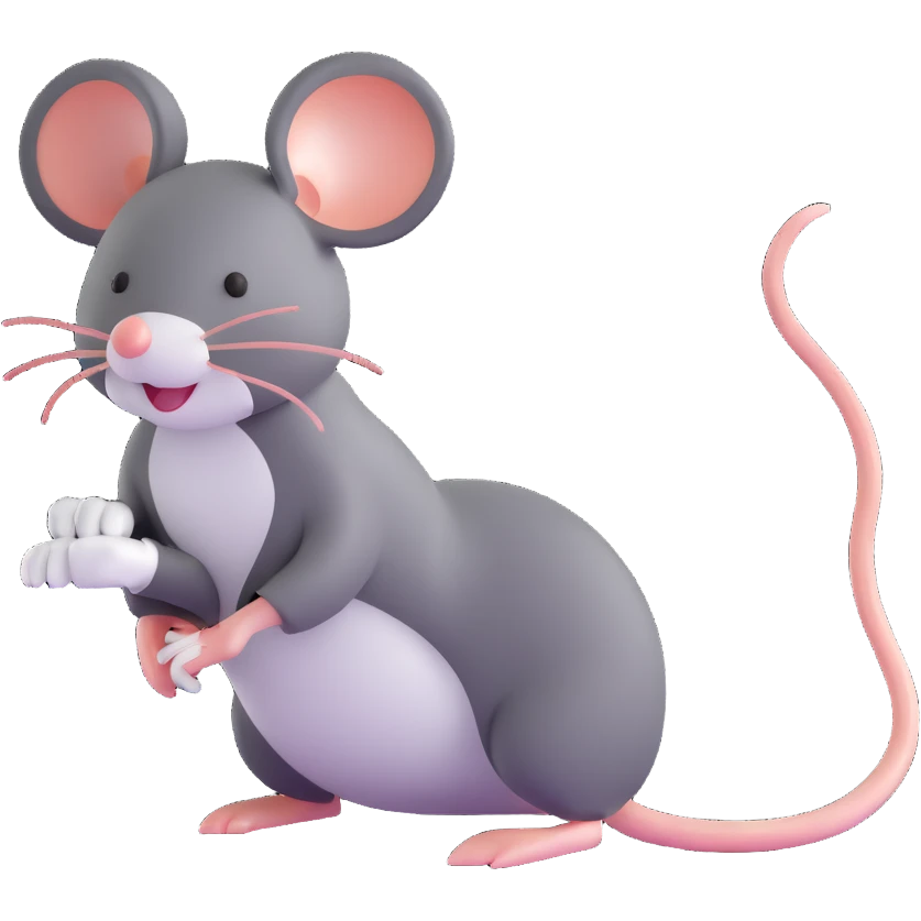 cute mouse with very long tail emoji