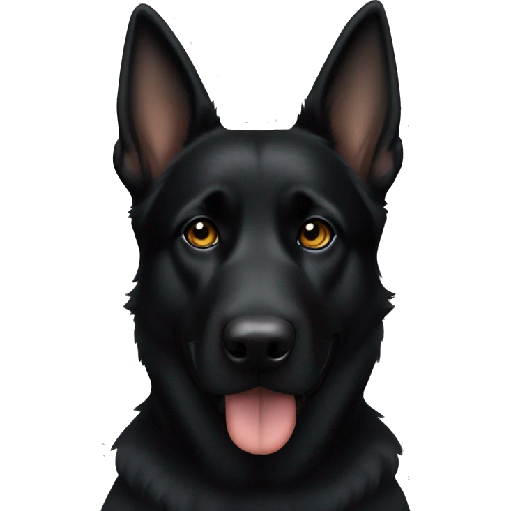 Black German Shepard fold one ear emoji