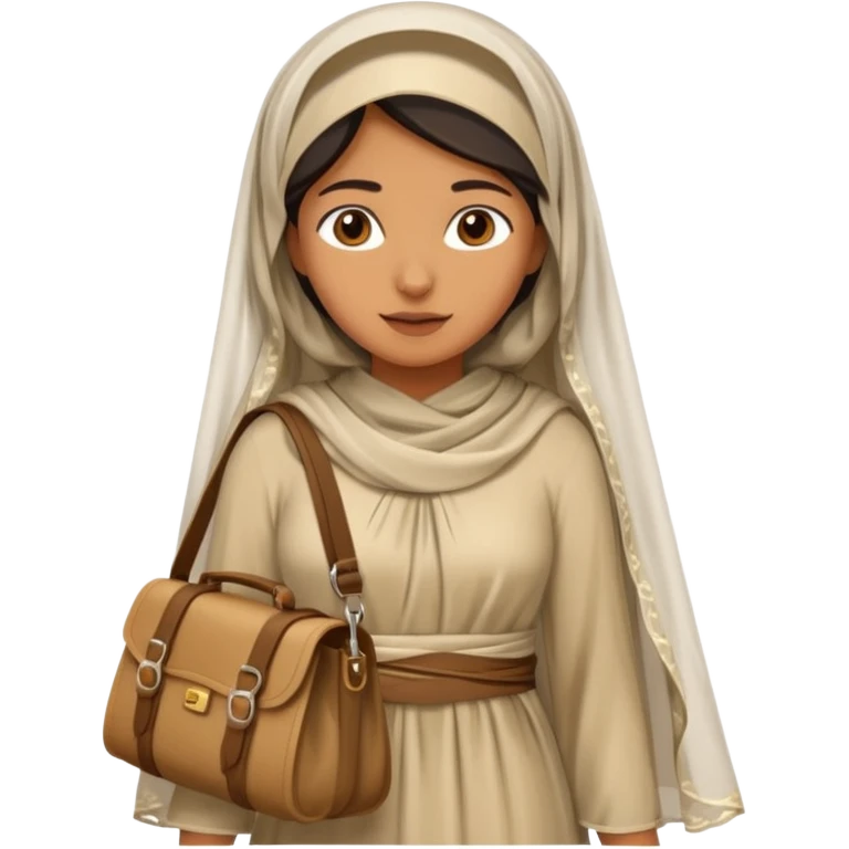 Woman + veil + satchel,Desert Nomads. emoji