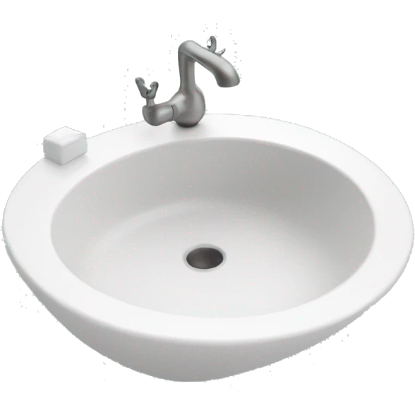 Washbasin with a hand submerged emoji