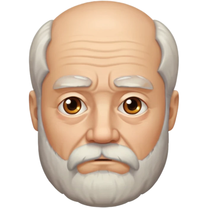 bearded old man, serious expression emoji