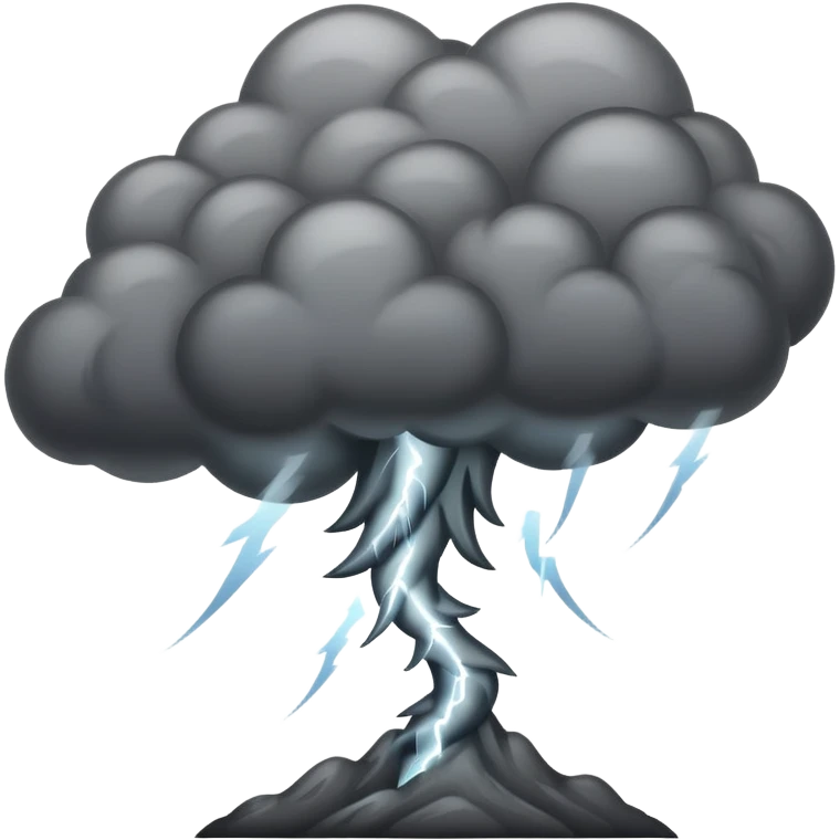 Tornado with lightning and rain emoji