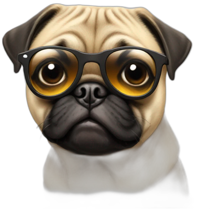 Pug wearing sun glasses emoji