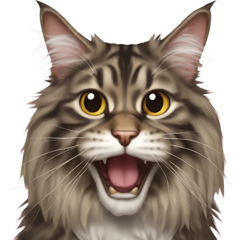 Maine Coon with a stupid mouth  emoji
