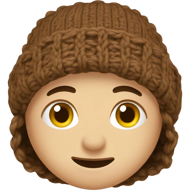 Brown knitted hat emoji