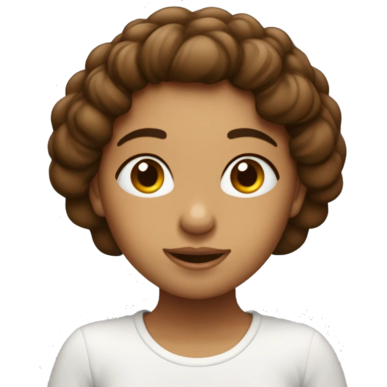 menina de cabelos marrons e pele branca meditando emoji