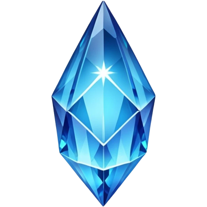 Long blue glowing crystal  emoji