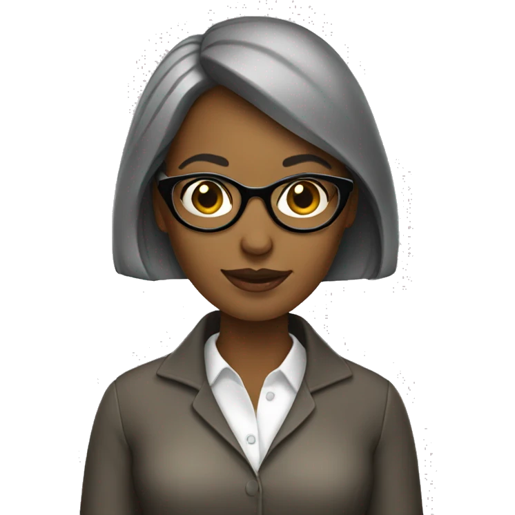 woman in glasses with notebook emoji