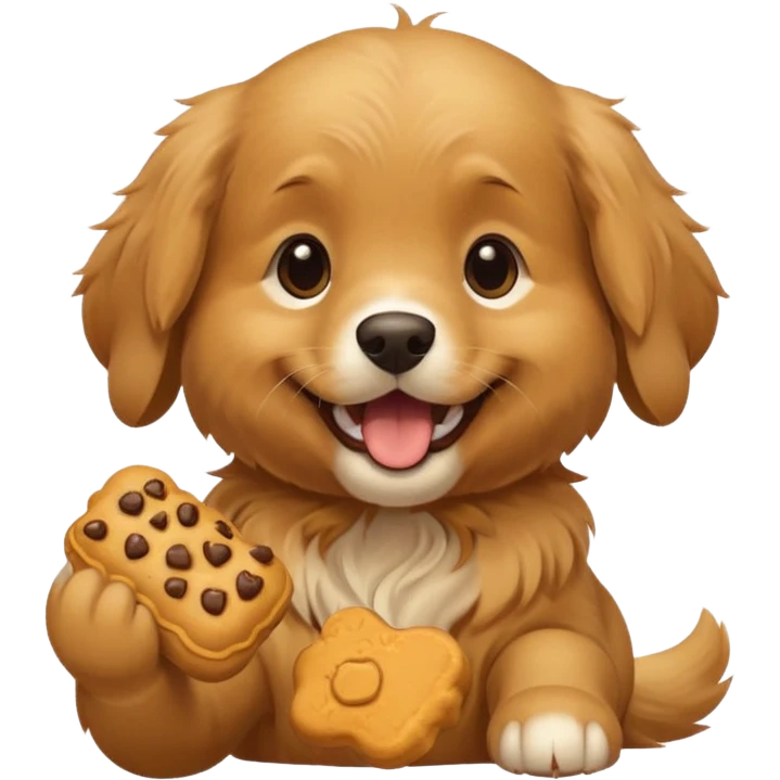 Puppy eating a treat emoji