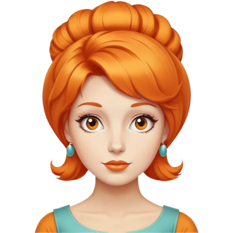 orange hair styled in a retro bouffant emoji