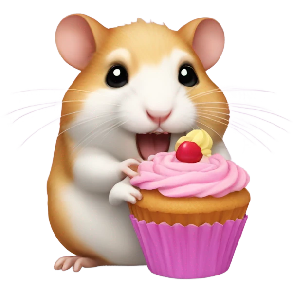 hamster eating a cupcake emoji