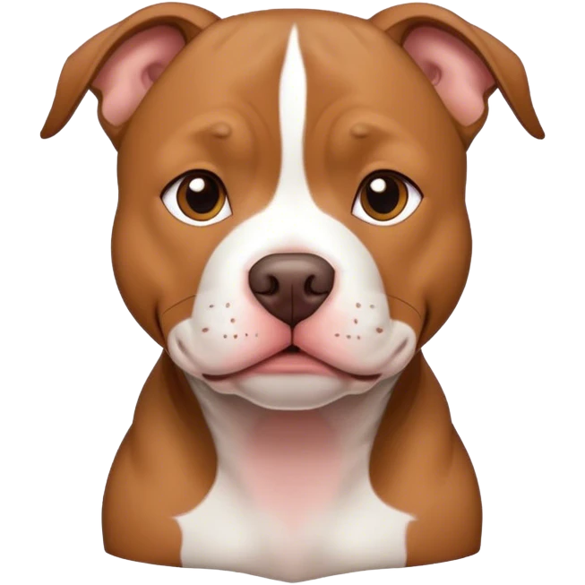 Brown and white pitbull emoji