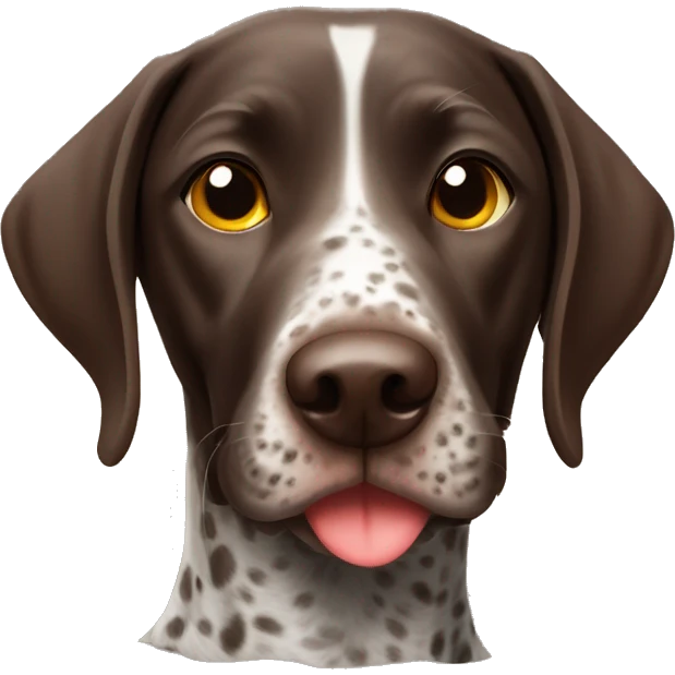 German shorthair with heart eyes emoji