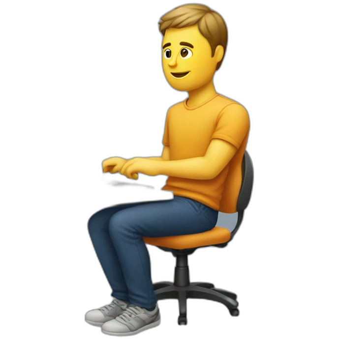 Homme qui joue au pc emoji