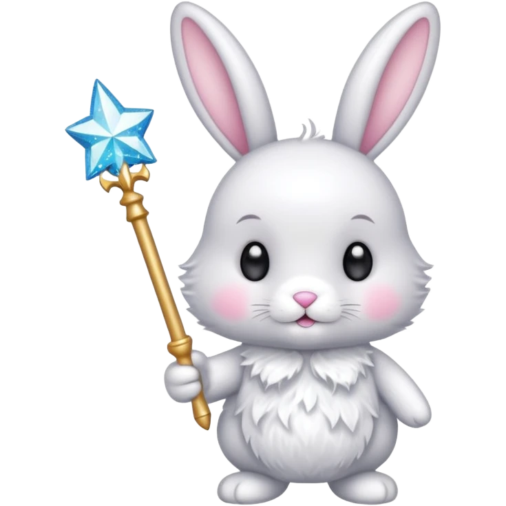 Fairy glitter bunny with wand  emoji