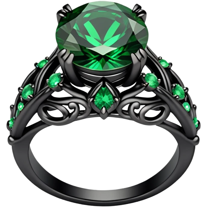 Eldritch black and green  engagement ring emoji