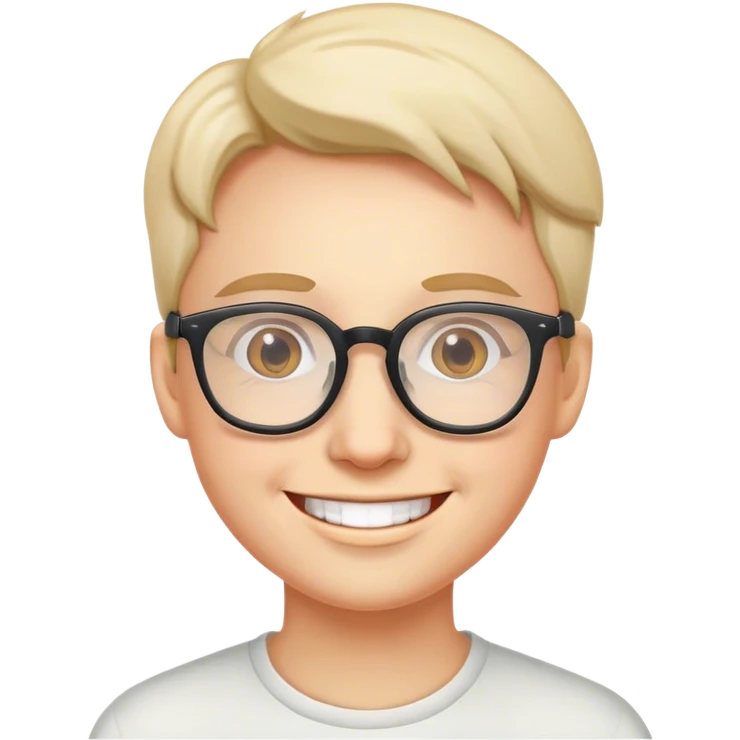smiling person with glasses portrait emoji