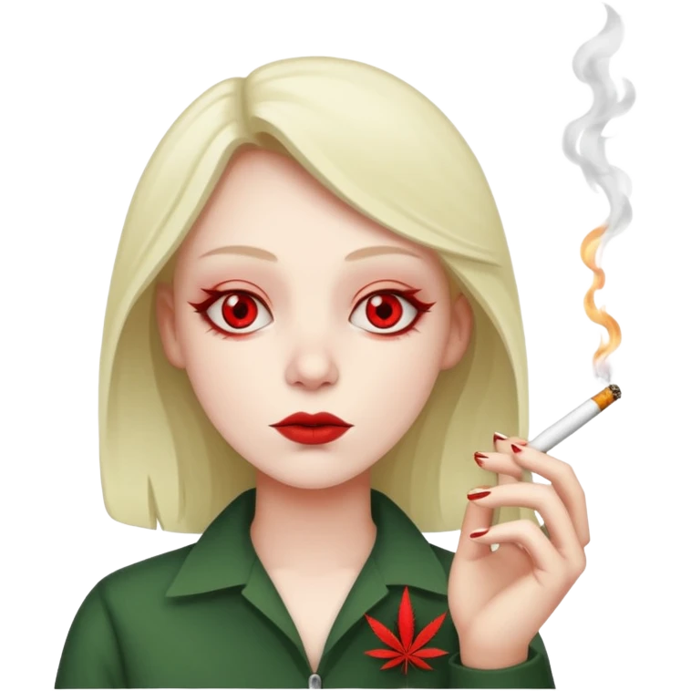 Low red eyes while smoking weed emoji