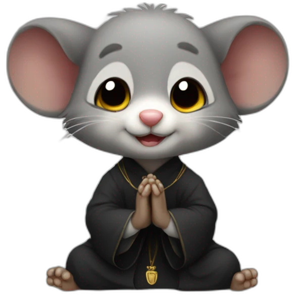 possum praying in priest attire emoji