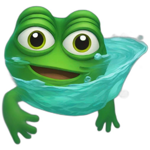 Pepe under water emoji