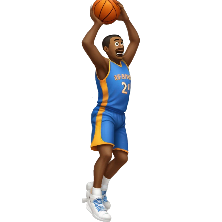 man scoring basket in baskeball emoji