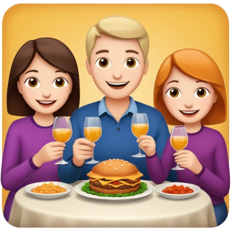 light family having dinner emoji