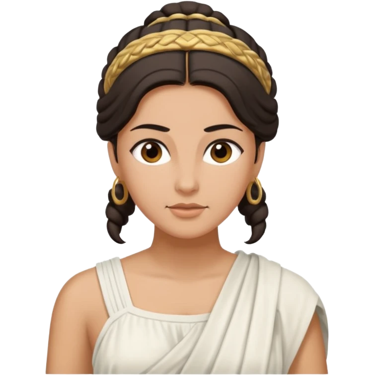 ancient greek woman with dark hair tied back emoji