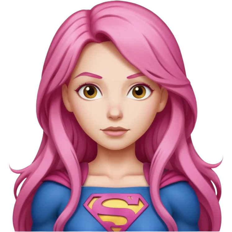 super woman with long pink hair emoji