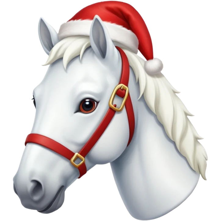 christmas new year's white horse with a red saddle emoji