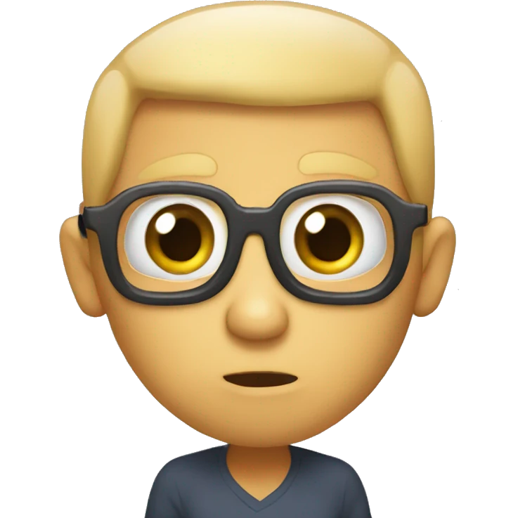 A imoji thinking hands on chin big one eye up big eyes emoji