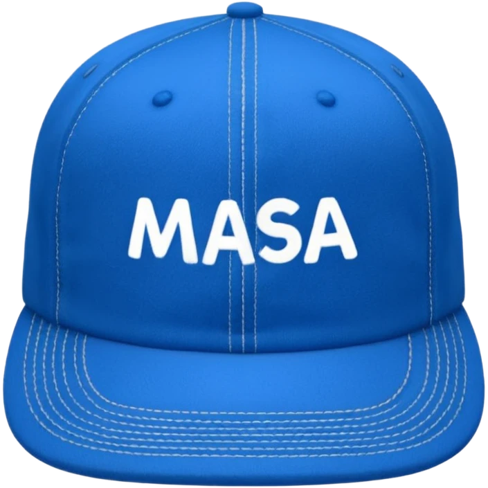 Blue cap with the lettering MASA emoji