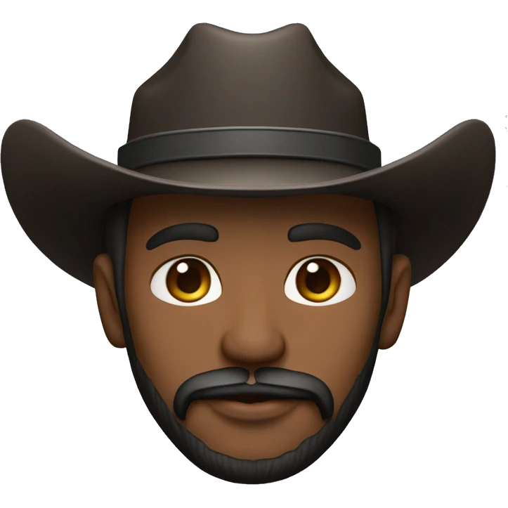Homem negro gordinho com barba e olhos pequenos com chapéu de cowboy rosa  emoji