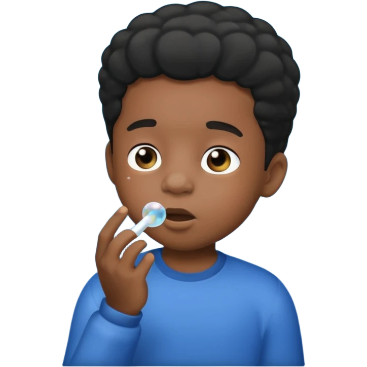 Bubble Blowing black Kid emoji