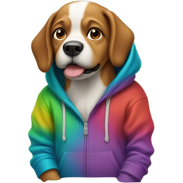 Dog wearing a hoodie emoji