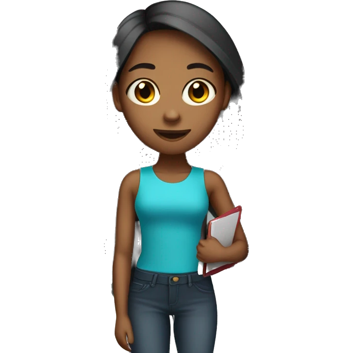 black teenage female with straight hair with a clipboard emoji