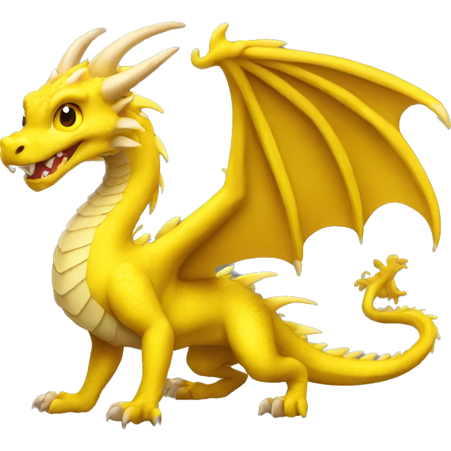 Yellow color dragon emoji