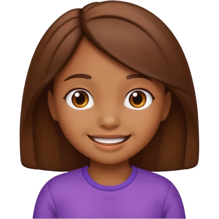 Cute girl kid emoji brown emoji