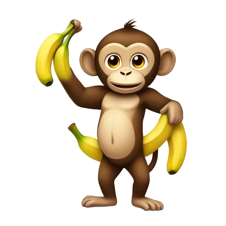 monkey with banana emoji