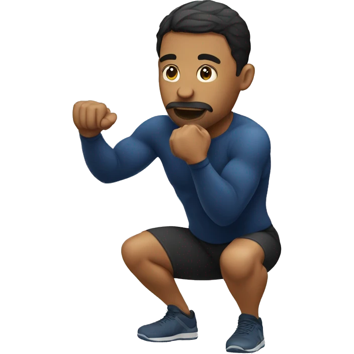 a man doing squat (sport) emoji